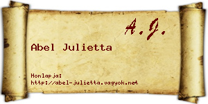 Abel Julietta névjegykártya